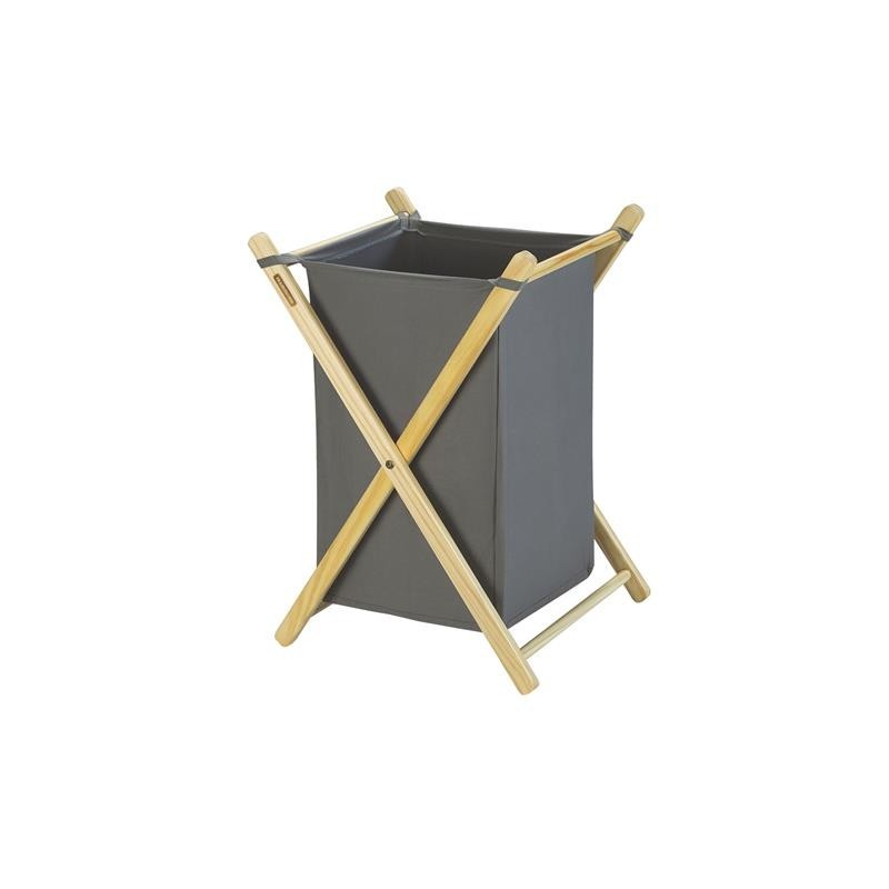 Panier polyvalent en bois et coton de 42L Couleur Noir