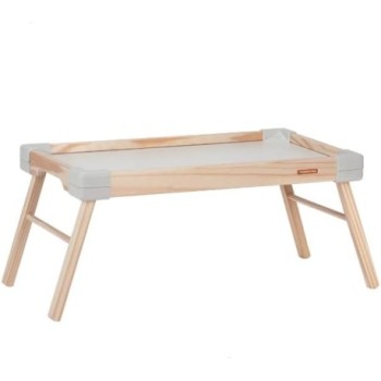 Plateau en bois avec pied  pliable Couleur Blanc