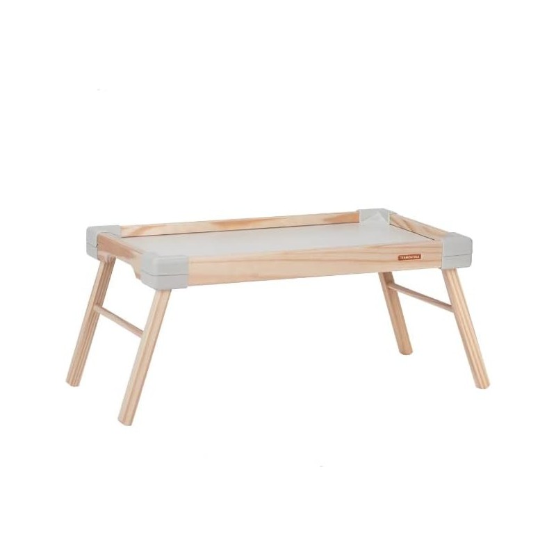 Plateau en bois avec pied  pliable Couleur Blanc