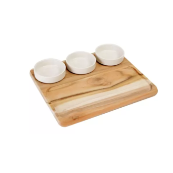 Set d'une Planche à snack en bois de 28x23x1