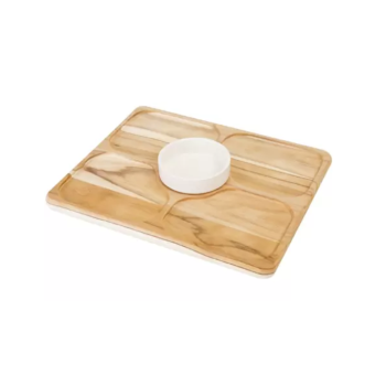 Set d'une Planche à snack en bois de 28x23x1