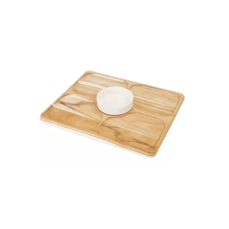 Set d'une Planche à snack en bois de 28x23x1