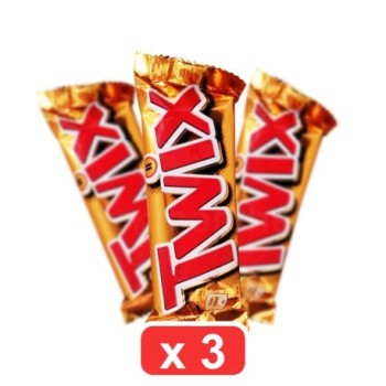 Pack de 3 Chocolat Twix 58g | 2 biscuits recouverts de caramel et enrobés de chocolat au lait