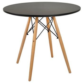 TABLES NOIR MDF top &beech legs100*100*74