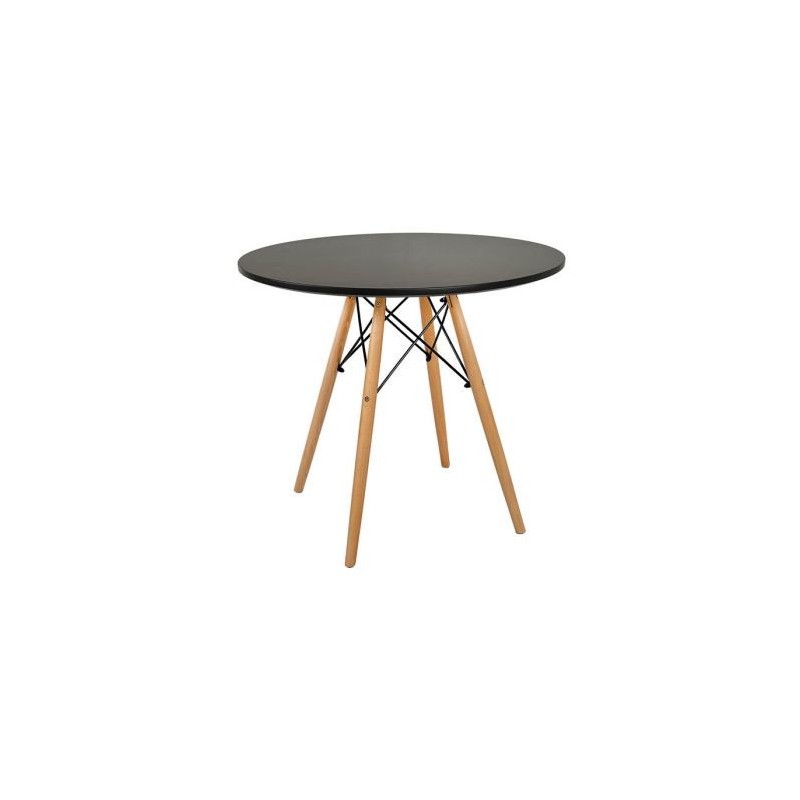 TABLES NOIR MDF top &beech legs100*100*74