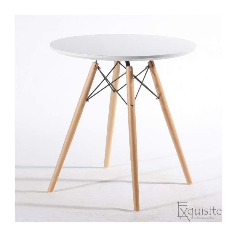 TABLES  BLANC MDF top &beech legs100*100*74