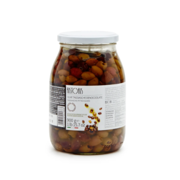 Olives Taggiasche dénoyautés - à L'huile d'Olive E.V 900g Ristoris
