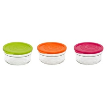 Bol de rangement de 410 cc - couleurs combinées en verre + plastique
