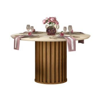 DINING TABLE ROUND BEVELED...