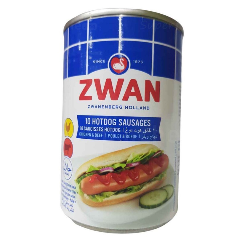 Hot dog de poulet et boeuf zwan 200g