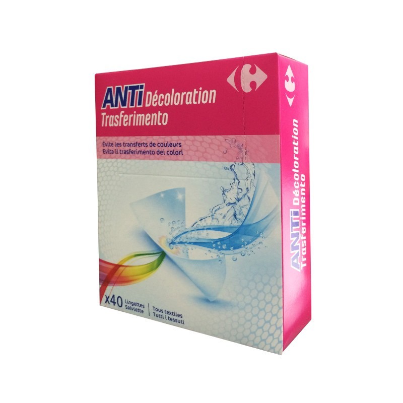 Lingettes anti décoloration carrefour x40
